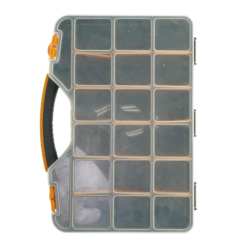 Sort opbevaringskasse med indvendige rum (str. 40 x 30 cm)