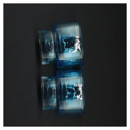 Blå/turtis  glasvasesæt (str. 7 x 8 cm)