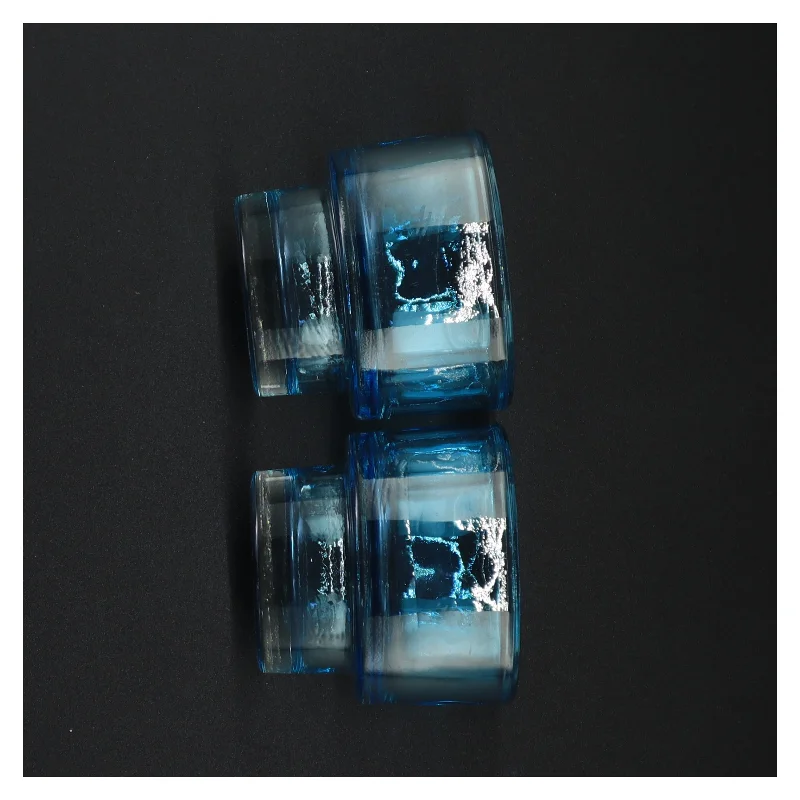 Blå/turtis  glasvasesæt (str. 7 x 8 cm)