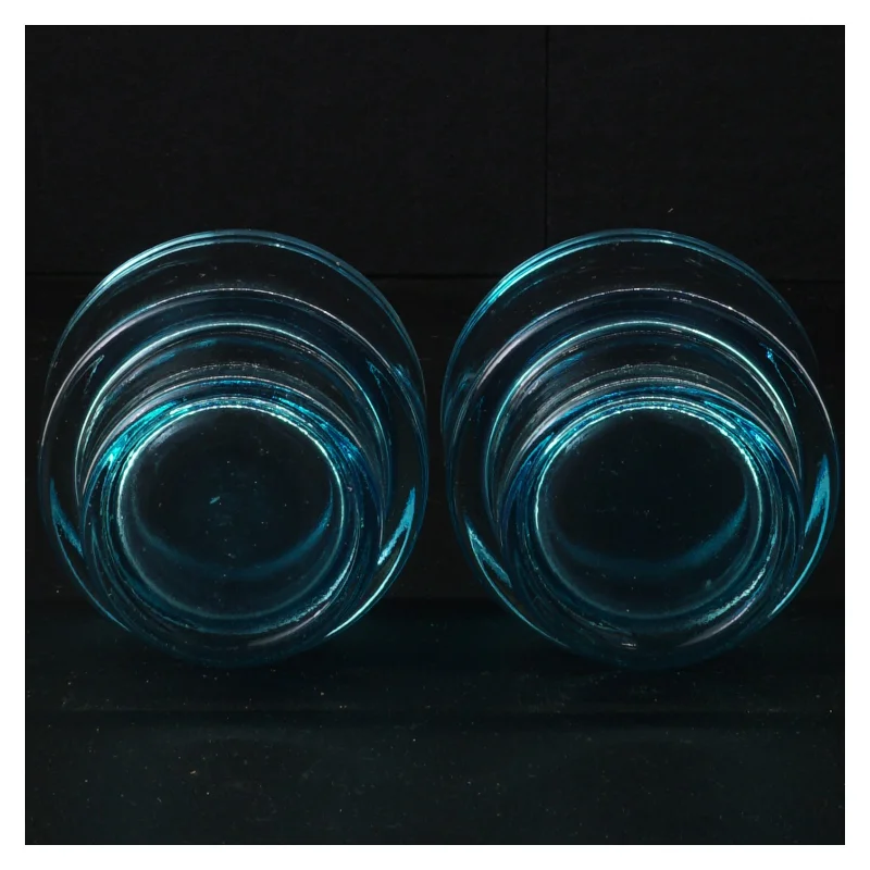 Blå/turtis  glasvasesæt (str. 7 x 8 cm)