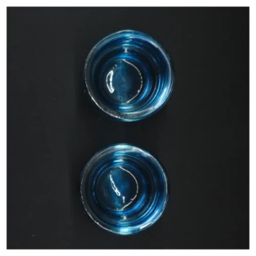 Blå/turtis  glasvasesæt (str. 7 x 8 cm)