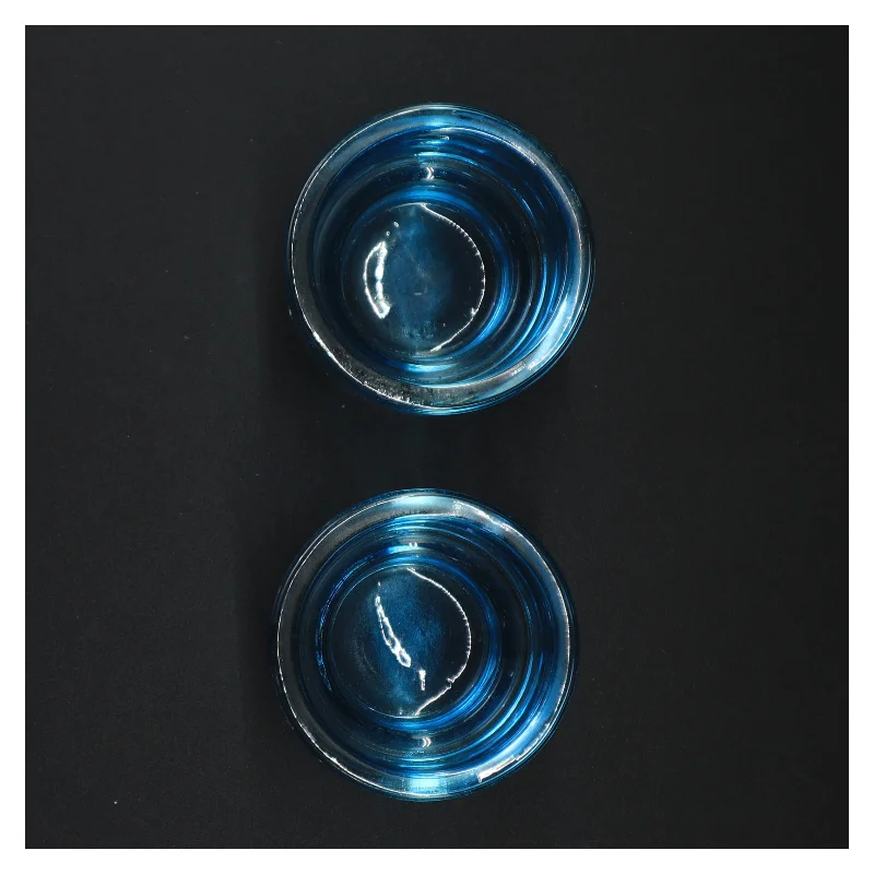 Blå/turtis  glasvasesæt (str. 7 x 8 cm)