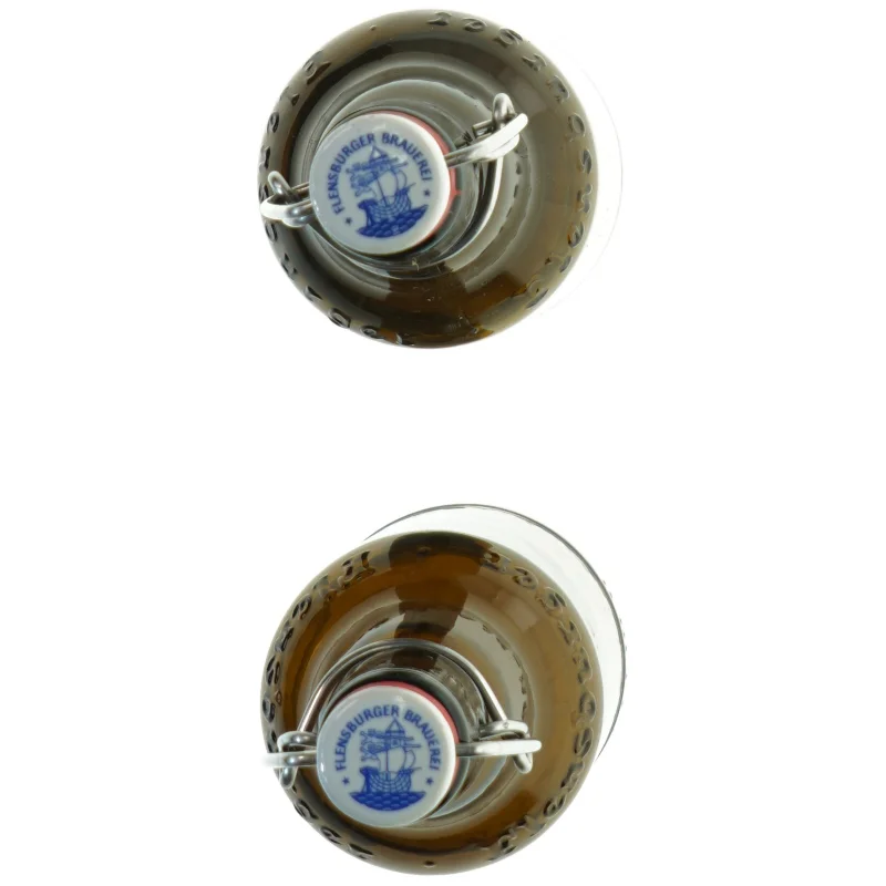 Genbrugsglasflaske med patentprop fra Flensburger Brauerei (str. 33 ml)