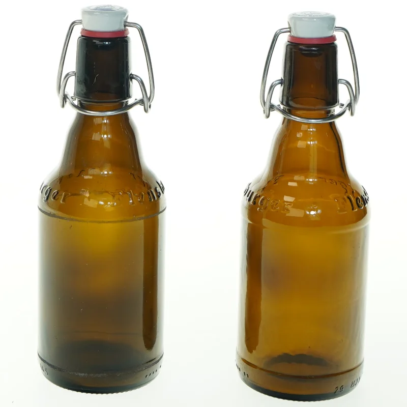 Genbrugsglasflaske med patentprop fra Flensburger Brauerei (str. 33 ml)
