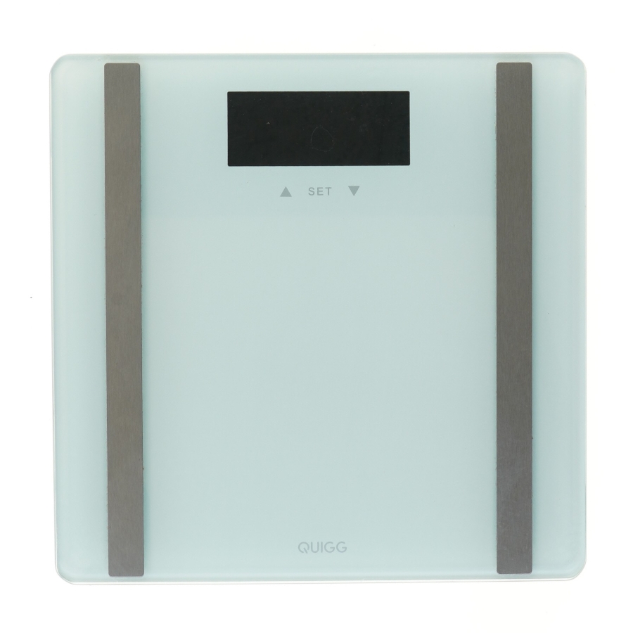 Digitale badevægt med kropanalyse fra Quigg (str. 2x30x30 cm)
