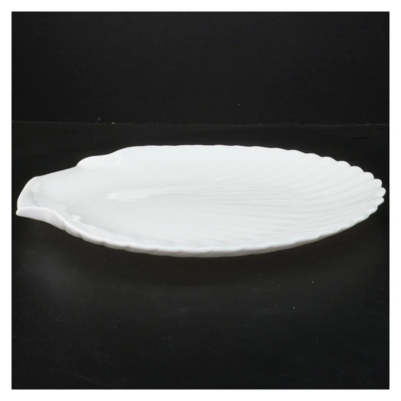 Muslinge hvid serveringsfad (str. Ø 28 cm)