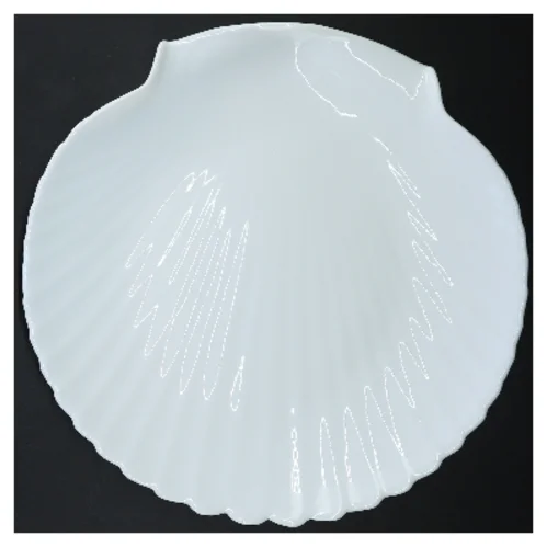 Muslinge hvid serveringsfad (str. Ø 28 cm)