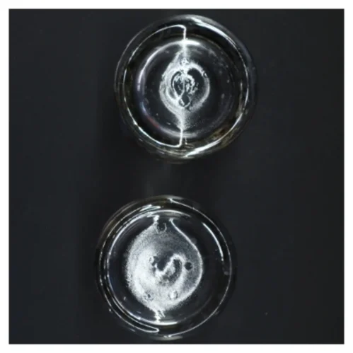 Glasvaser med sølvfarvet kant (str. 9 x 9,5 cm)