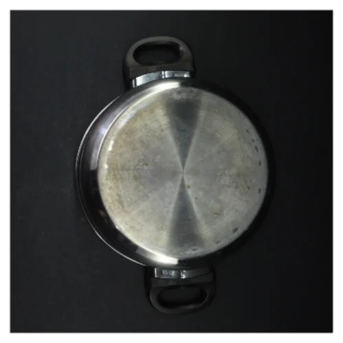 Brugt rustfrit stålgryde (str. Ø. 21 cm)