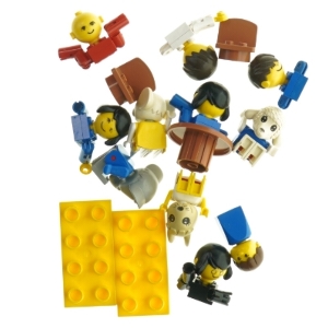 LEGO minifigurer og byggeplader fra Duplo (str. Blandede størrelser)