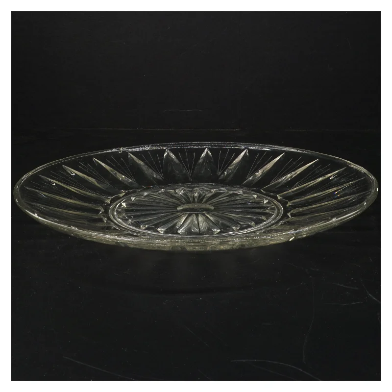 Antikt Glasfad (str. Ø 29 cm)