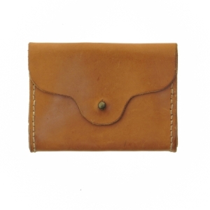 Lille brun læderpung (str. 14,5x10,5 cm)