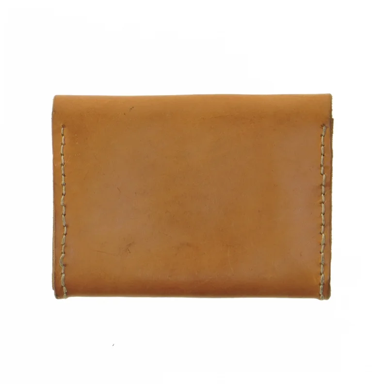 Lille brun læderpung (str. 14,5x10,5 cm)