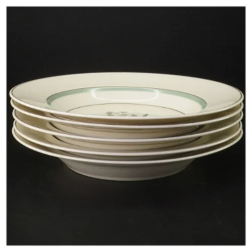Grøn Melodi.  Sæt af porcelænstallerkener med blomsterdesign fra Royal Copenhagen (str. Ø. 24,5 cm)