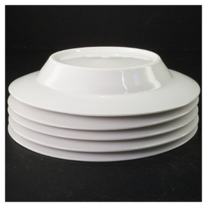 Hvide dybe middagstallerkener, 5 stk, dybe (str. 22 x 3 cm)