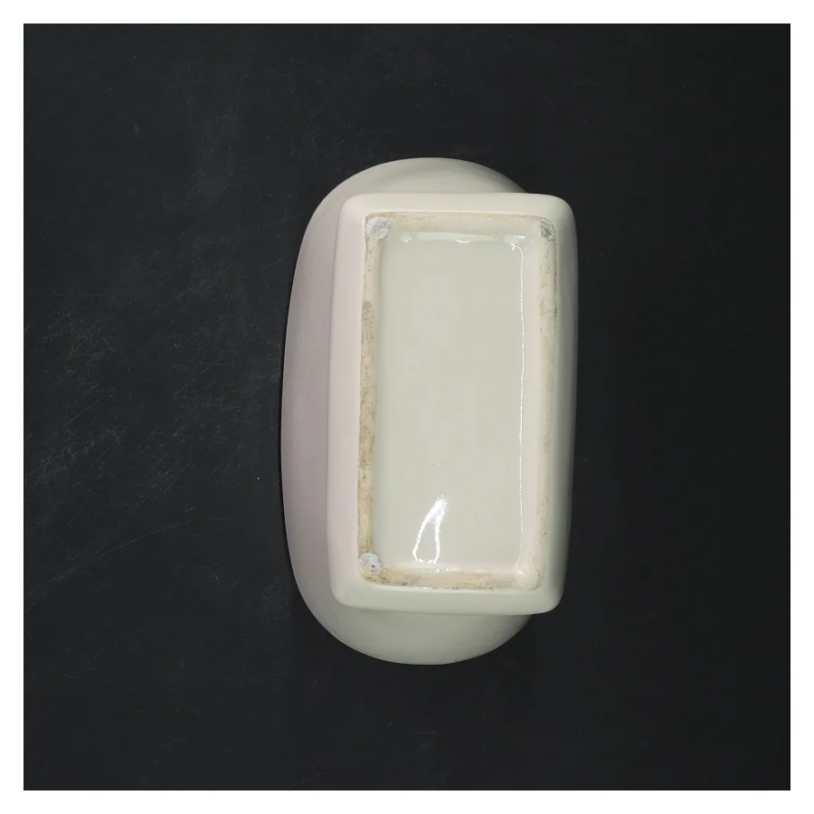 Keramisk vase med underkop (str. 14x10x7,5 cm)