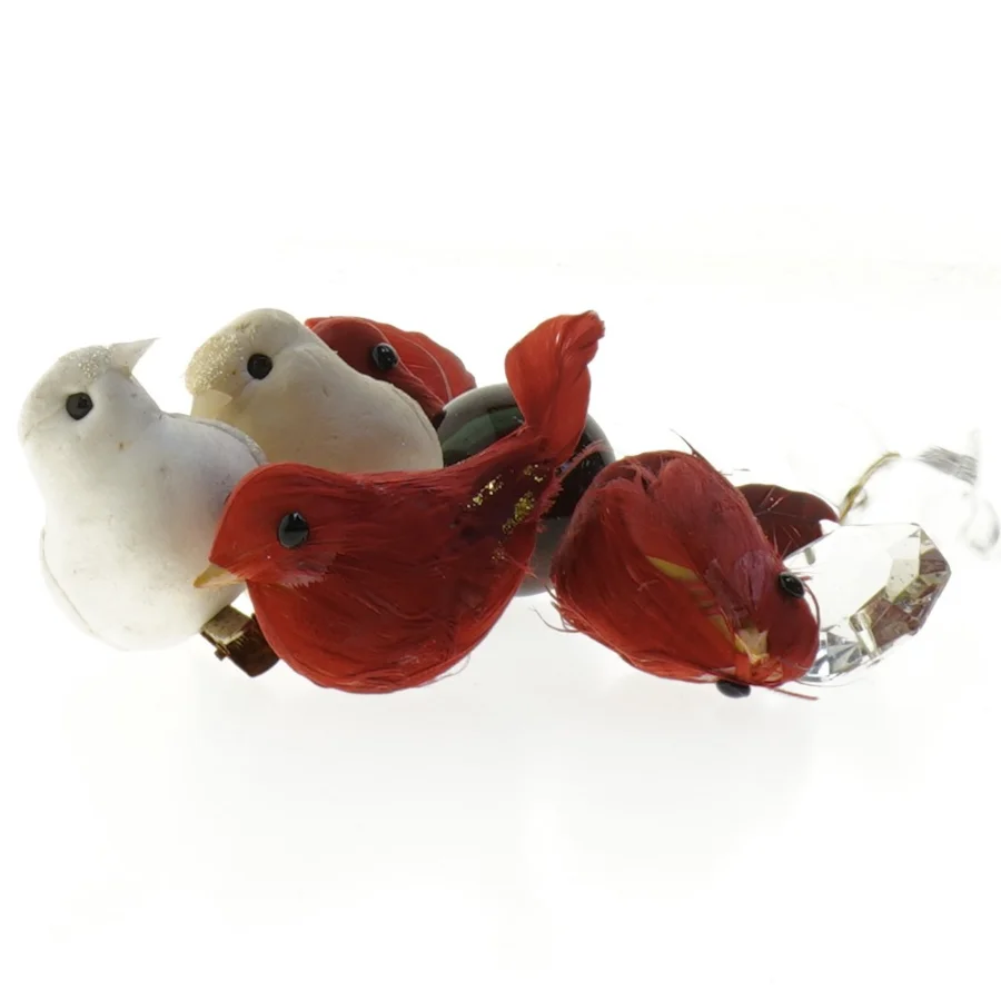 Dekorationsfugle med krystaller (str. 3-10 cm)