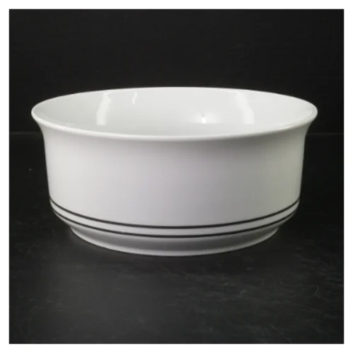Hvid dyb skål  (str. Ø. 21 cm. længde, 9 cm)