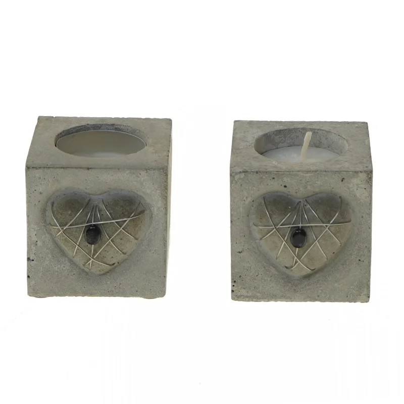 Betonlysestager Hjärtans Lust fra Annica Vallin (str. 6x6x6 cm)