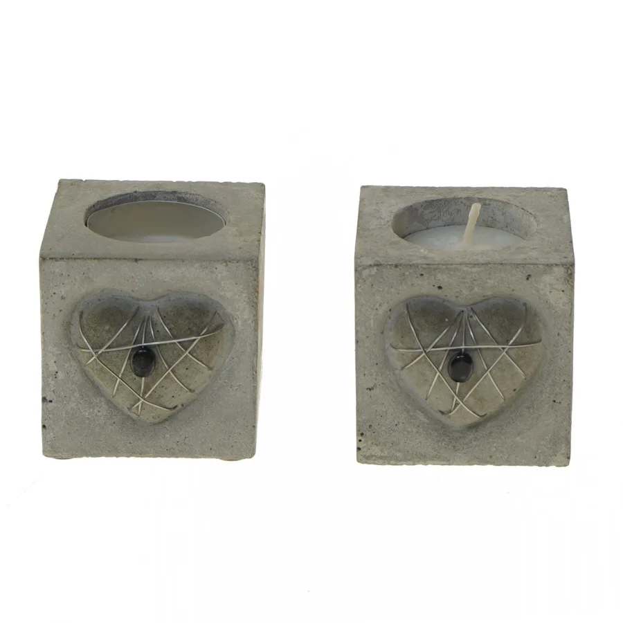 Betonlysestager Hjärtans Lust fra Annica Vallin (str. 6x6x6 cm)