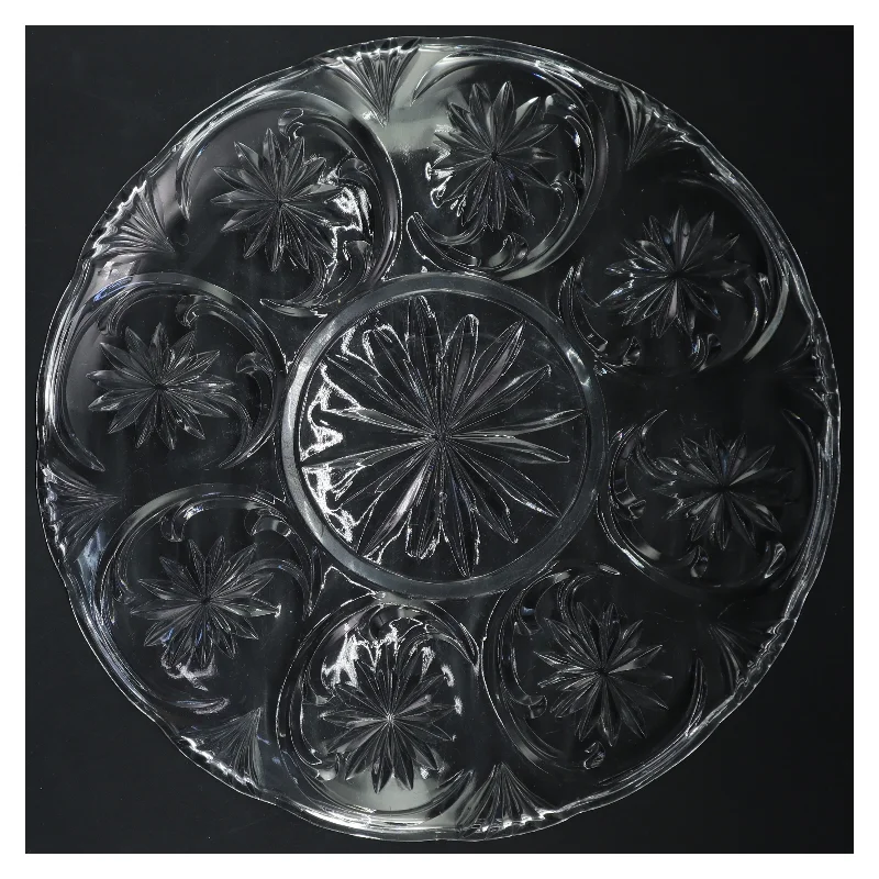 Glasfad med udsmykning (str. Ø 28,5 cm)