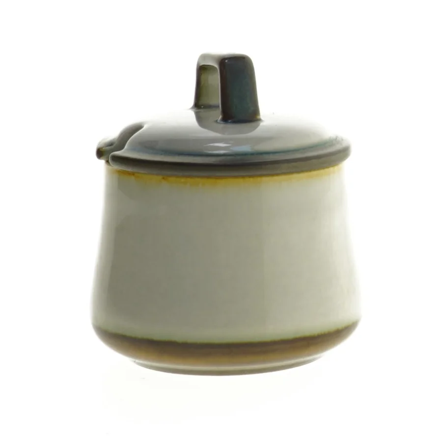 Stentøj nr 302 sukkerskål/ marmeladekrukke med låg fra Bing &Grøndal (str. Ø 9 cm)