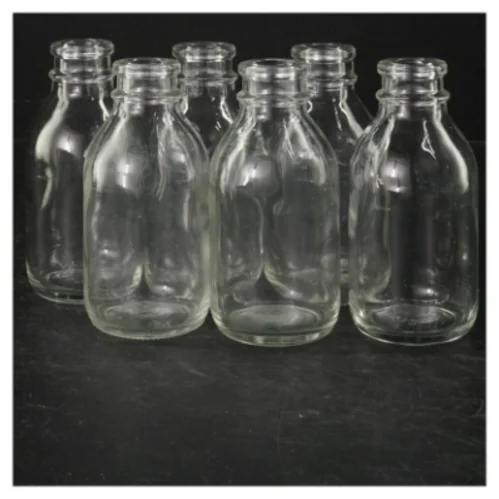 Sæt med 6 små glasflasker (str. 6 styk. 11 cm)