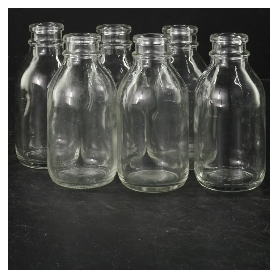 Sæt med 6 små glasflasker (str. 6 styk. 11 cm)