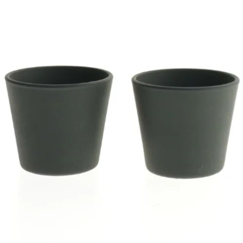 Sort fyrfadsstage/til miniplante fra IKEA (str. Ø. 7 cm. længde. 6 cm)