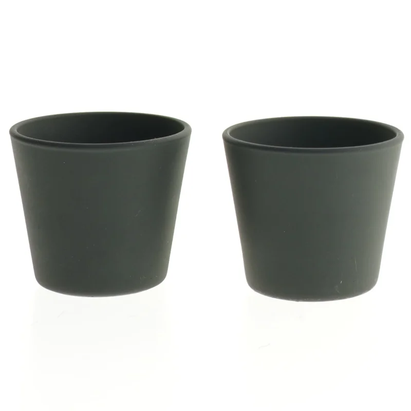 Sort fyrfadsstage/til miniplante fra IKEA (str. Ø. 7 cm. længde. 6 cm)