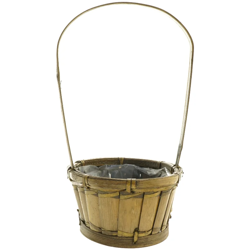 Lille flettet kurv med hank (str. 20x15 cm)