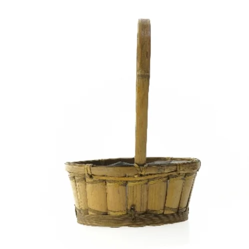 Lille flettet kurv med hank (str. 20x15 cm)