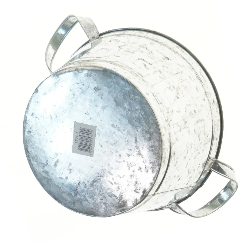 Galvaniseret ølspand med håndtag (str. Ø 25 cm)
