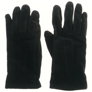 Sort ruskind læderhandsker  (str. 24 cm)