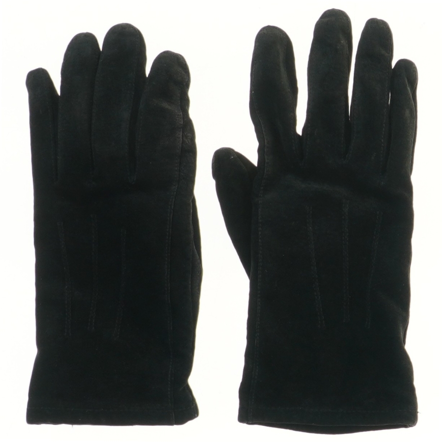 Sort ruskind læderhandsker  (str. 24 cm)