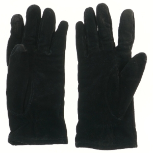 Sort ruskind læderhandsker  (str. 24 cm)