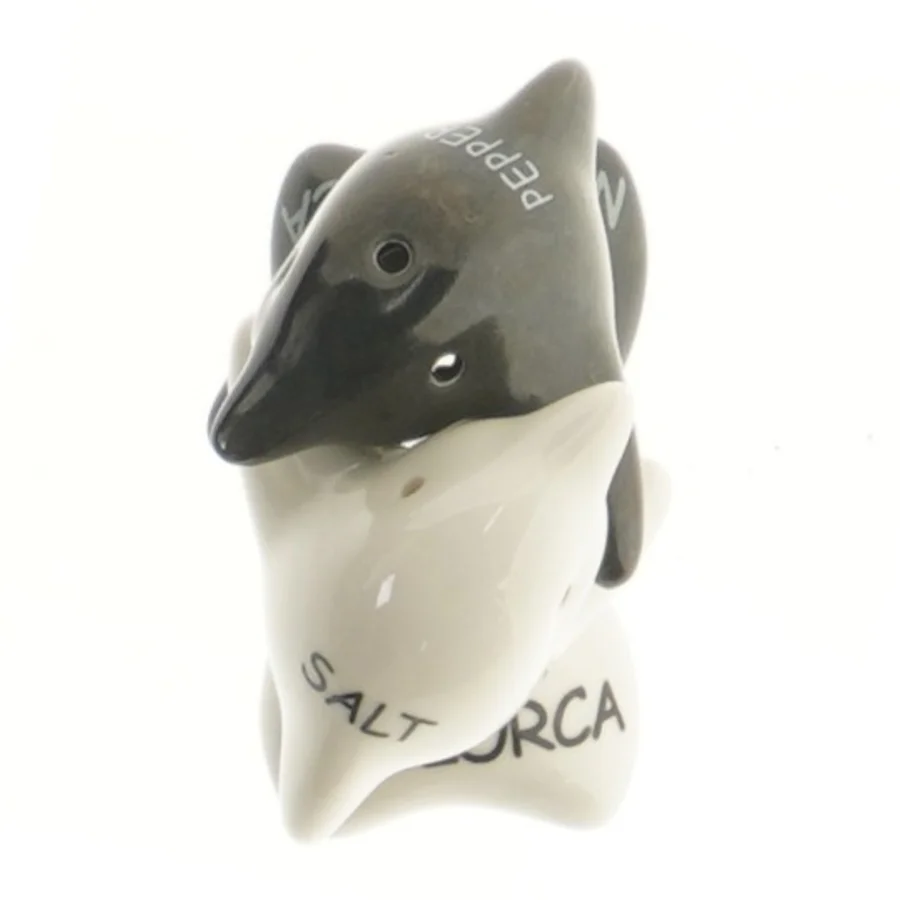 Sæt salt- og peberbøsser i form af delfiner (str. 8,5 cm)