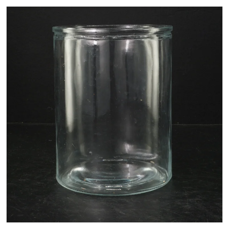 Cylindrisk glasbeholder (str. Ø. 14 cm. længde, 18 cm)