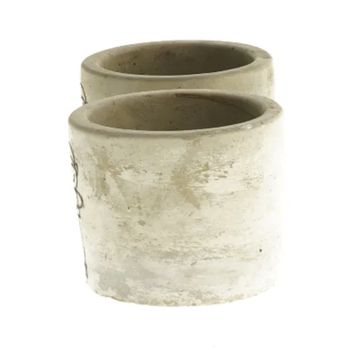 Beton fyrfadslys holdere med hjerte design (str. Ø 7,5x6 cm)