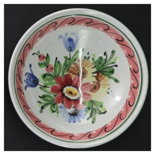 Dekorativ skål med blomstermotiv (str. Ø 13 cm)