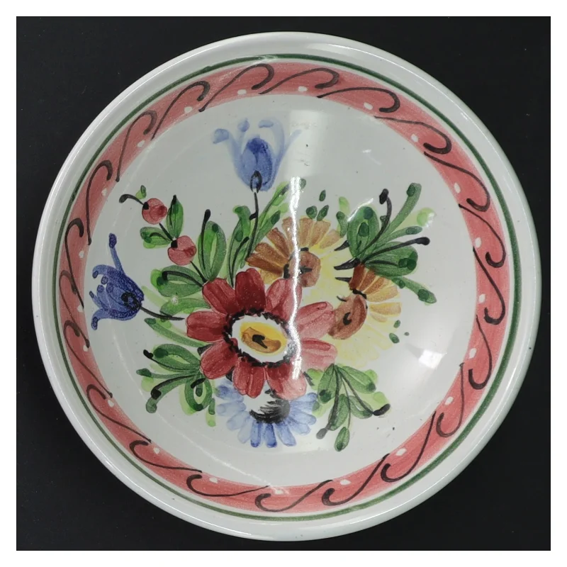 Dekorativ skål med blomstermotiv (str. Ø 13 cm)