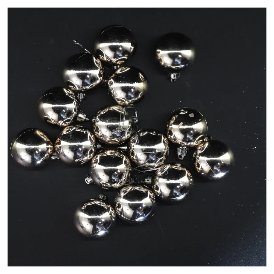 Sølv julepynt kugler (str. Ø 4 cm)
