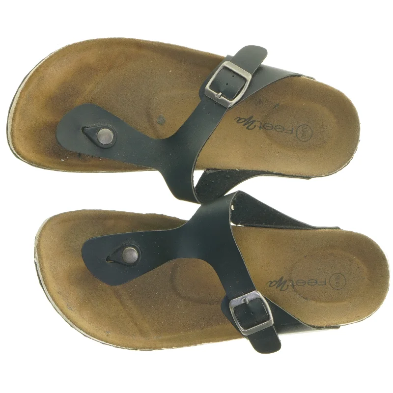 Sorte læder sandaler (str. 39-40)