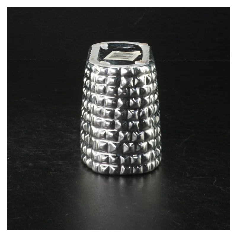 Lille sølvfarvet krukke (str. 14 x 7 cm)