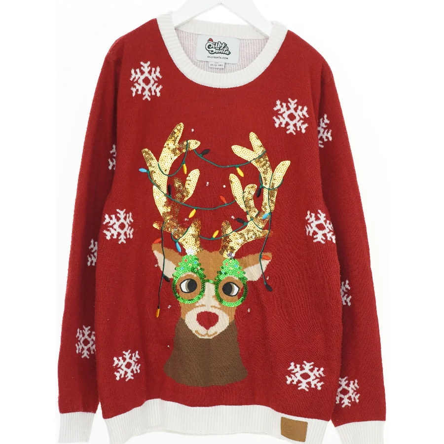 Julesweater med rensdyrmotiv fra Silly Santa (str. 152)