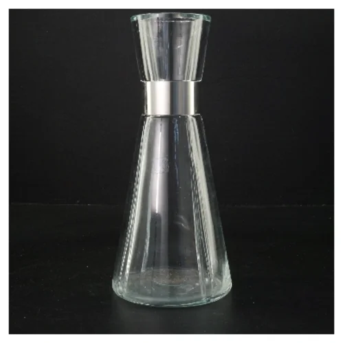Glaskaraffel med metalbånd fra Rosendahl (str. 25 cm)
