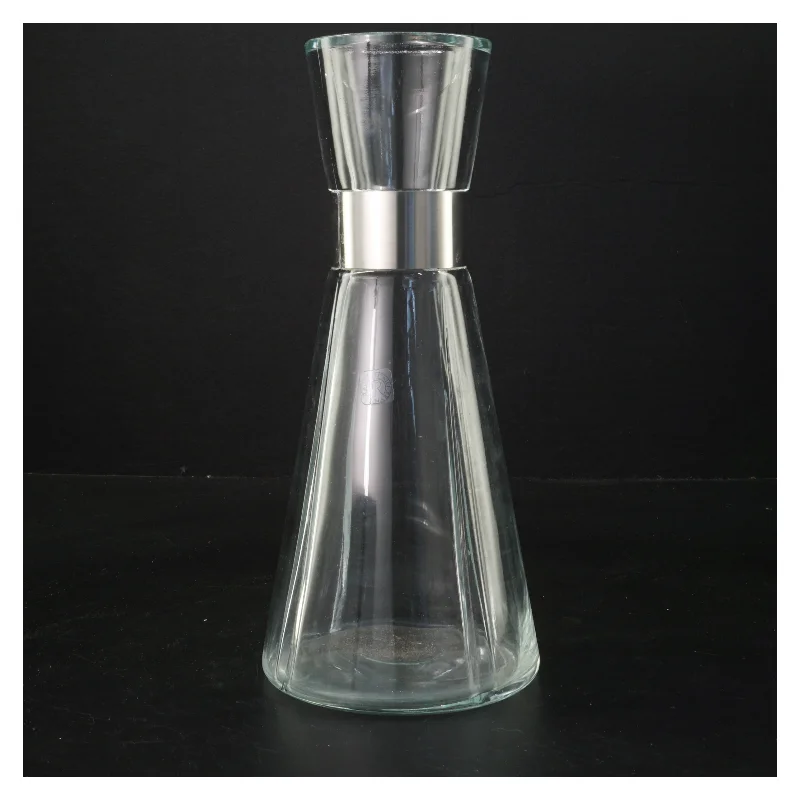 Glaskaraffel med metalbånd fra Rosendahl (str. 25 cm)