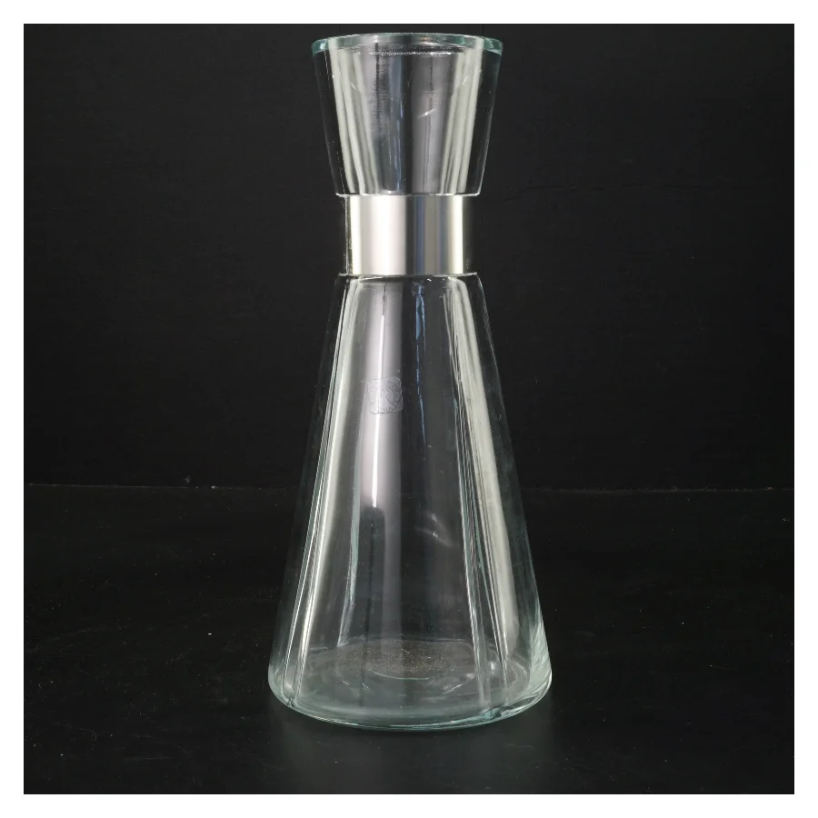 Glaskaraffel med metalbånd fra Rosendahl (str. 25 cm)