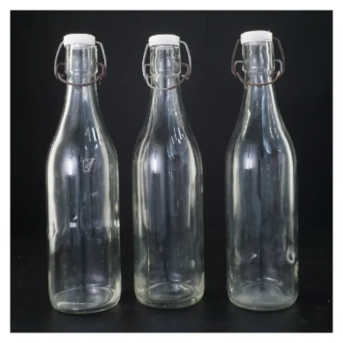 Gamle glasflasker med porcelænslåg fra Galzone Denmark (str. 31 x 8 cm)