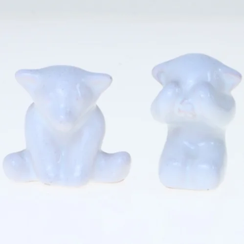 Keramiske figurer, sæt af to fra L. Hjorth (str. 5 cm)